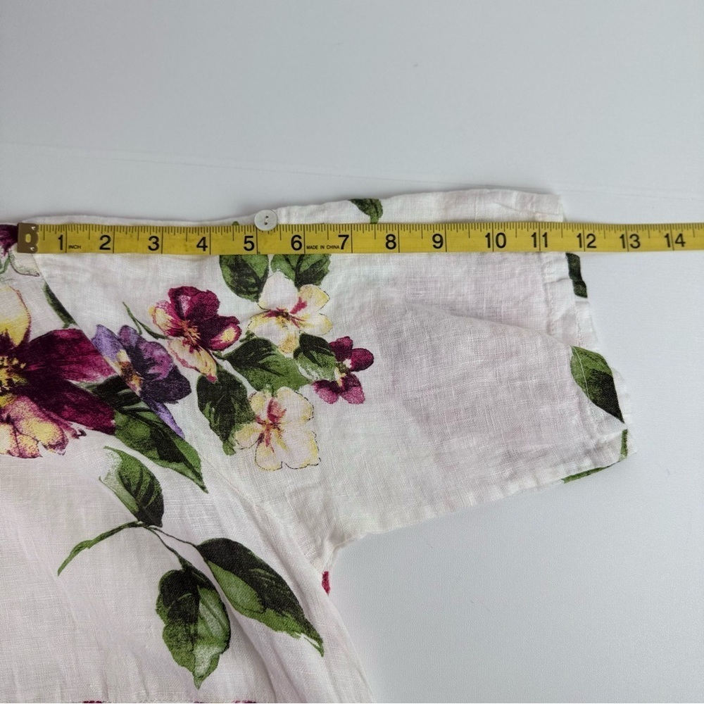 NWT Vasna Italy 100% Linen Floral Tunic Dress White PM - Picture 7 of 12